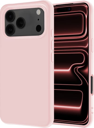 Hoesje - Geschikt voor Apple iPhone 17 Pro Max - Sterk & Shockproof - Hoes Cover - Siliconen Case - Lichtroze
