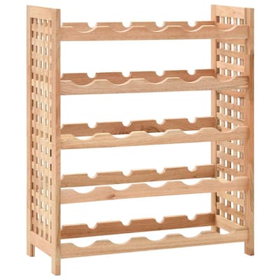 vidaXL - Wijnrek - voor - 25 - flessen - 63x25x73 - cm - massief - walnotenhout