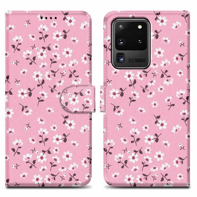Cadorabo Hoesje geschikt voor Samsung Galaxy S20 ULTRA - Design Bloemenregen No. 6 - Beschermhoes Case Cover met magnetische sluiting, standaardfunctie en kaartvakje