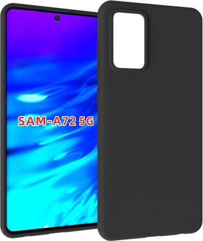 Samsung Galaxy A72 Hoesje - Siliconen - Samsung A72 Hoesje Zwart Siliconen Case