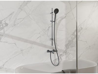 FugaFlow Eccelente Sobrado Badkamer badkraan met glijstangset met ronde handdouche gladde doucheslang gunmetal