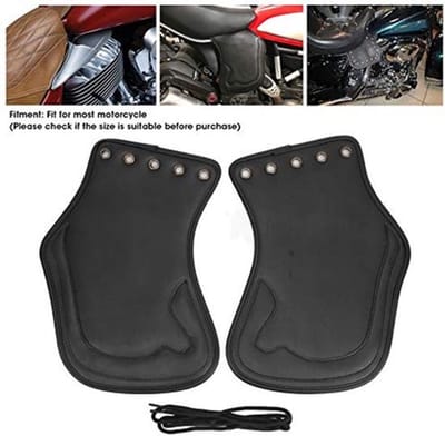 2Pcs Warmteafscherming Zadel, PU Warmteafscherming Zijde, Leren Zitting Warmte Schild Afschermpad Voor De Meeste Motorfietsen