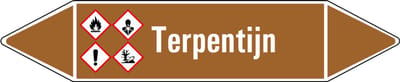 Terpentijn leidingmarkering op vel 75 x 17 mm - 8 per vel