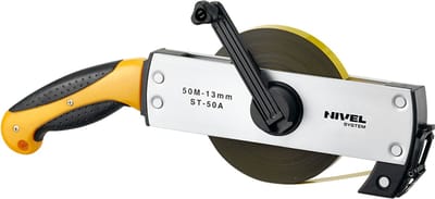 Nivel System ST-50AG - Stalen Meetlint - 50m - Ergonomische Zwengel - Versterkte Haak