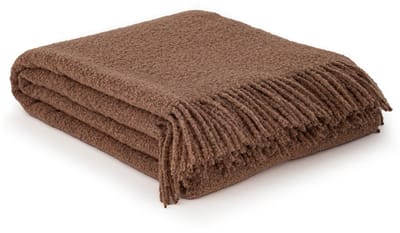MoST - Wollen bouclé plaid Paris - 80% wol - 140 x 200 cm - bruin