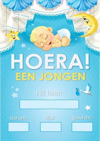 Mega poster Hoera een jongen!