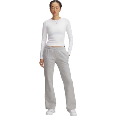 Under Armour Rival-joggingbroek met zijstrepen en uitlopende pijpen voor dames (Grijs gemêleerd gemêleerd)