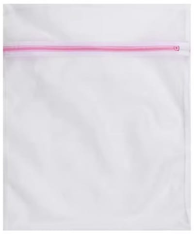Waszak - Wasnetje - Lingerie waszak - Wit met roze - 40/50CM - Was zak - Met rits - Voorzichtig wassen - Geen handwas nodig - CHPN