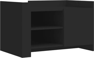 Kleine Vierkante Salontafel Zwart opbergruimte 80x50x50 cm Hout