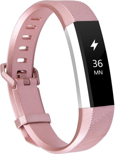 YPCd® Siliconen bandje - Fitbit Alta (HR) - Rosé Goud - Large