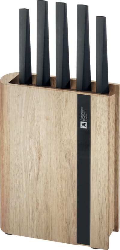 Richardson Sheffield - Edge - 5 delige messenset incl messenblok - Natural wood