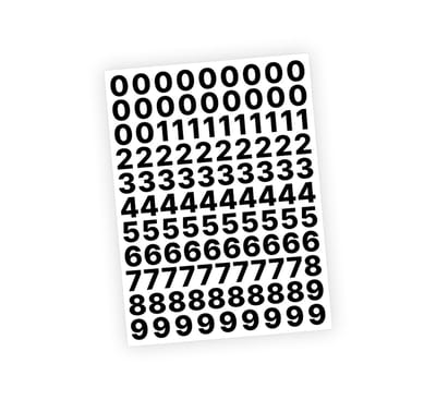 Stickey Plakcijfers Zwart - Glans - Cijfer stickers voor binnen en buiten - 2cm