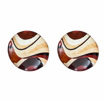 Clip Oorbellen-Janice-2 cm -bruin- geen gaatje- Charme Bijux