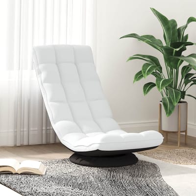 vidaXL - Vloerstoel - draaibaar - 70x51x79 - cm - stof - wit