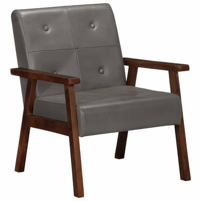 vidaXL - Fauteuil - echt - leer - grijs