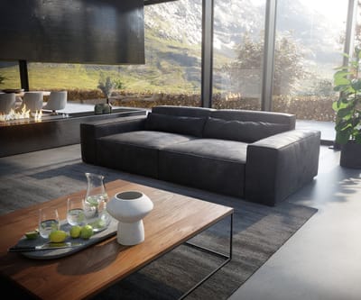 Big-Sofa Sirpio XL 270x130 cm kunstleer vintage antraciet