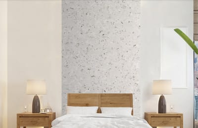 Behang - Fotobehang Graniet - Grijs - Patroon - Design - Wit - Breedte 120 cm x hoogte 240 cm