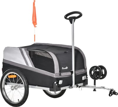 2-in-1 Hondenaanhanger en Trolley voor Huisdieren - Fietsaanhanger en Transportwagen - Ademend en Weersbestendig