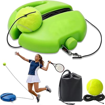 Tennis Trainer Bal - Oefenbal met Koord - Tennisvaardigheden Verbeteren - Anti-Wirwar Ontwerp - 22 cm Basis - Groen