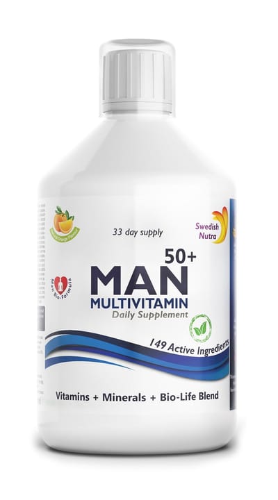 Swedish Nutra MAN 50+ MULTIVITAMINE- Vloeibare multivitamine voor energie en vitaliteit