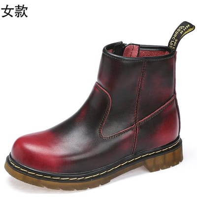 Liefhebbers Schoenen Lente en Herfst Herenlaarzen Echt Leer Kort Ronde Neus Geborsteld Britse Stijl Chelsea Boots Dames Schoenen 38