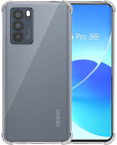 Smartphonica Telefoonhoesje Geschikt voor Oppo Reno 6 Pro 5G Transparant Schokbestendig - Shockproof TPU SIliconen Backcover Case met Stootrand Doorzichtig geschikt voor Oppo Reno6 Pro