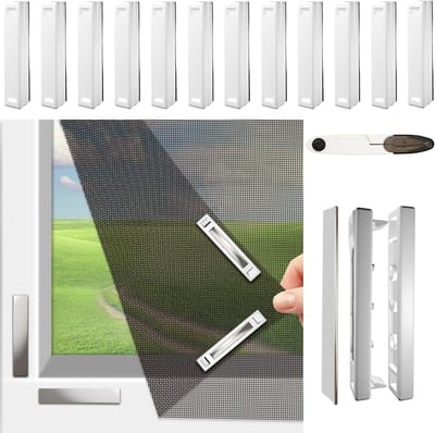 Raamhor Magnetisch - 130x150cm - Horgaas Inkortbaar - Met 12 Magneten - Raam Hor - Insectenhor - Universele Inzet Hor Raam - Grijs