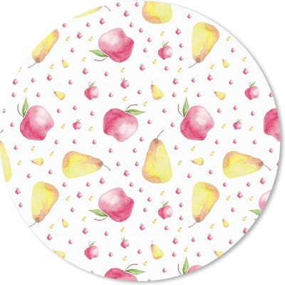 Muismat rond 20x20 cm - Mousepad Peren - Appels - Waterverf - Ronde muismatten