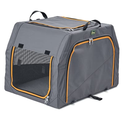 HUNTER Honden-transportbox Aluminium opvouwbaar, grijs-oranje, Maat: M
