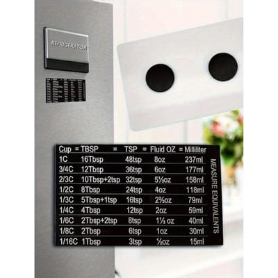 1 pièce Tableau de conversion de cuisine Aimant Pour Mesurer Aliments & Liquides, Outil de Cuisine Décoratif Recette de Cuisine Pâtisserie Accessoires de Cuisine 1pcs noir