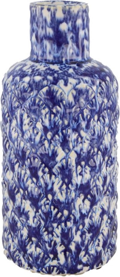 Dijk Natural Collections Vaas keramiek Ø13,5x28cm blauw/wit