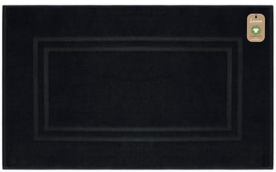 Lavea® 1 Badmat 50x80 cm – antislip en wasbaar van 100% biologisch katoen – absorberend en duurzaam – ideaal voor badkamer en douche – Zwart