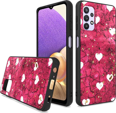 Siliconen LuxeBass back cover voor Samsung Galaxy A23 | marmer hearts print | achterkant bescherming | valbestendig tot 1m