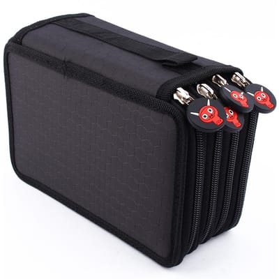 72 Insteek Super Grote Capaciteit Meerlaags Potlood Pennenzak Etui Cosmetische Tas Zwart black