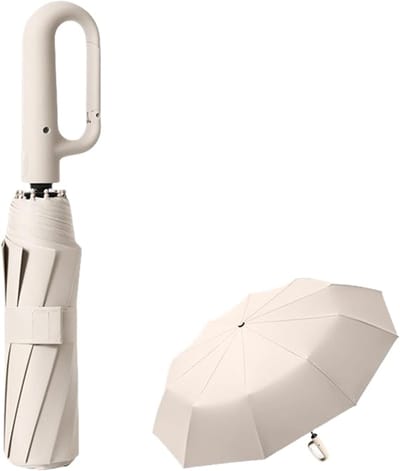Daity 1-Pack - Opvouwbare reisparaplu - 10 baleinen - automatisch openen en sluiten - lichtgewicht en compact - past in een rugzak - autozonnescherm - bescherming tegen zon en regen buitenshuis - UPF 50+ UV-bescherming - unisex - met karabijnhaak.