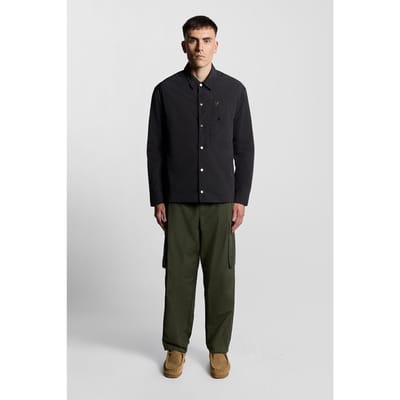 Lyle & Scott Crinkle Nylon Overshirt Black Ice Taglia: S | Camicie Casual Outlet | Uomo | Nero