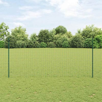 vidaXL - Euro-hek - met - palen - 10 - x - 1,4 - m - PVC-Coated - Staal - Groen - Mesh