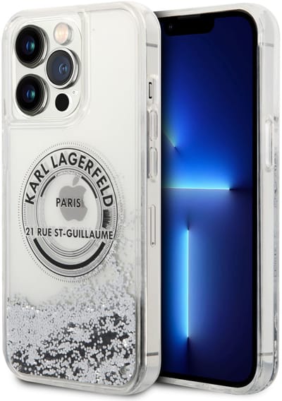 Karl Lagerfeld KLHCP14XLCRSGRS iPhone 14 Pro Max 6.7 "silver / silver hardcase Liquid Glitter RSG