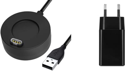 Strap-it Bundel met Universele Oplaadkabel + Adapter 5W – Geschikt voor Garmin Smartwatches – Zwart – Snelladen & Veilig Opladen – Duurzaam & Compact Ontwerp