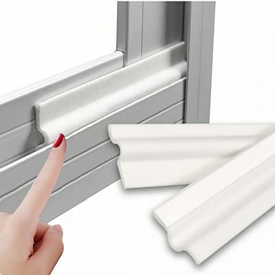 Deur- en raamafdichtingsstrips, 4 m zelfklevende PU-schuimafdichtingsstrips - geluidsisolatie, warmte-isolatie, binnendeurafdichtingsstrips (wit)