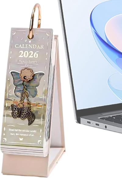 Bureaukalender 2026 op Standaard met Planner en Organizer, Kleine Kalender voor Kantoor School en Thuis, Functionele Klaslokaal Studio Planner voor Jaarlijks Overzicht