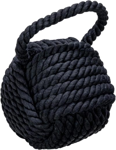 SnelShoppen - Nautische Touw Knoop Decoratieve Katoen Zwarte Deurstop voor Interieur, Thuis, Boot, Strand, Tuin, Keuken, Robuust en Stijlvol