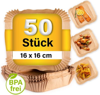 GOURMETmaxx bakpapier voor heteluchtfriteuses (2-5 liter) - 50 stuks