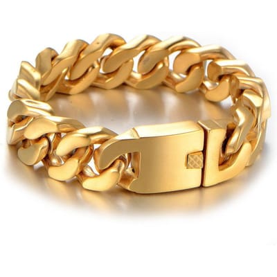 NUOYA Industriële Titanium Manchet - 10mm CNC-gefreesde stalen schakels met corrosiebestendigheid van militaire kwaliteit beige