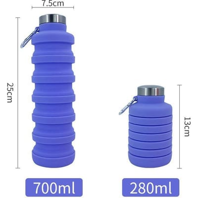 Nieuwe Grote Capaciteit Siliconen Sportfles Outdoor Reizen Draagbare Intrekbare Waterfles Reizen Workout Opvouwbare Fles 700ml1PCS