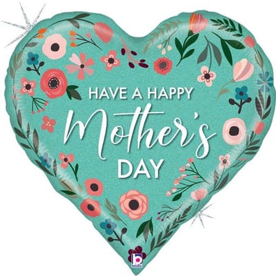 Folieballon - have a happy mother's day - hart - 76cm