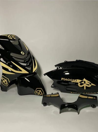 Piaggio Zip Stickerset - Crossed - Goud