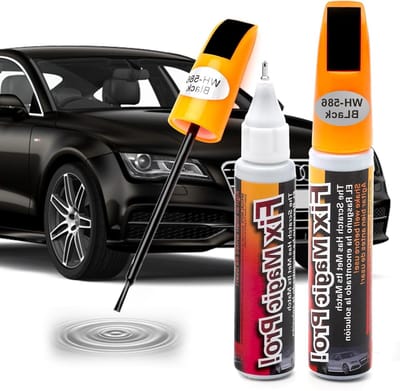 Pack van 2 Professionele Auto Krassen Reparatiepennen 12 ml met Veertjes en Kwasten voor Autolak Herstel