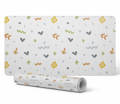 Antislip bureauonderlegger voor op kantoor met geometrische patronen, 90x45 cm
