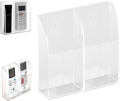 Transparante Acryl Opbergdoos voor Afstandsbediening en Make-up Organizer met 2 Compartimenten